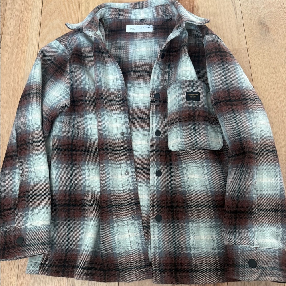 Zara Multicolor Plaid Button-Down Shirt